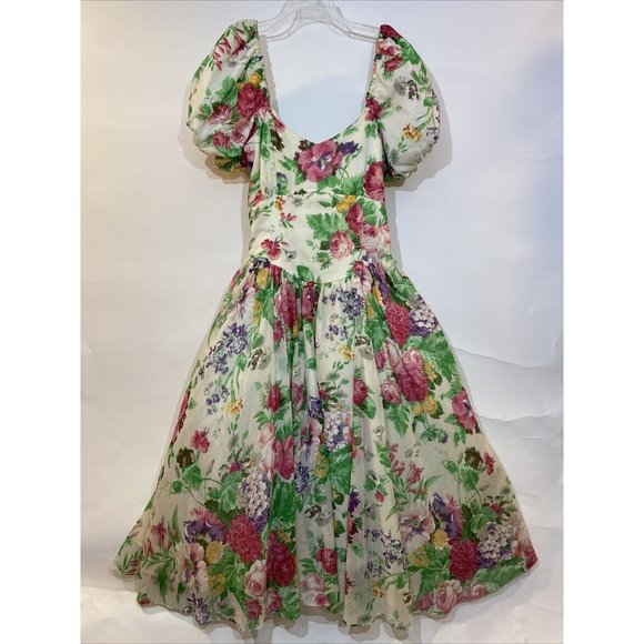 VTG Cachet Bari Protas Small Prom Dress Cupcake Full Southern Belle 80s does 50s - Picture 9 of 12